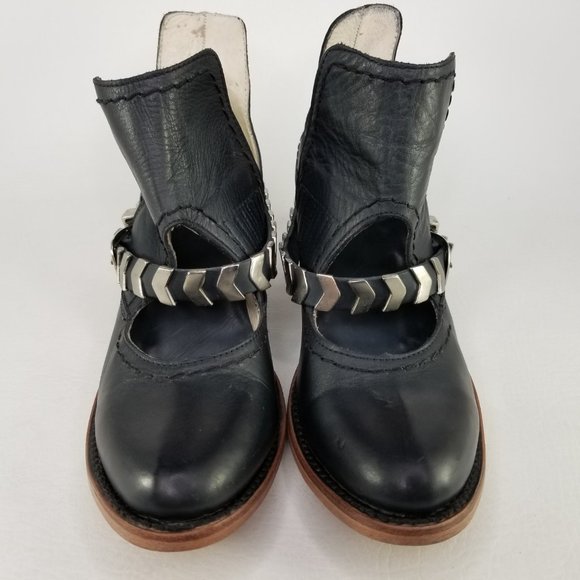 Freebird By Steven Blade Ankle Booties 8 Navy Blue - Picture 4 of 8